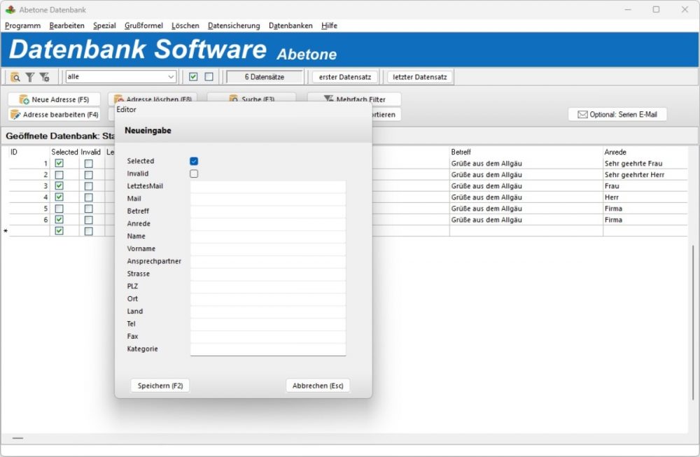 Kostenlose Datenbank Software